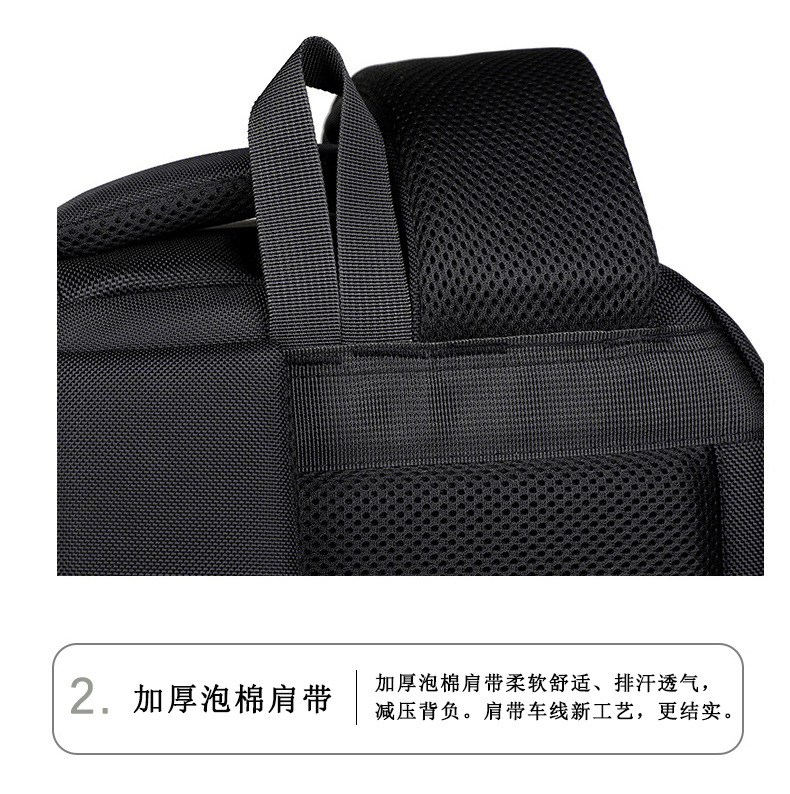 双肩包尼龙1680D男士加厚黑色双肩背包大容量跨境新款双肩电脑包详情15