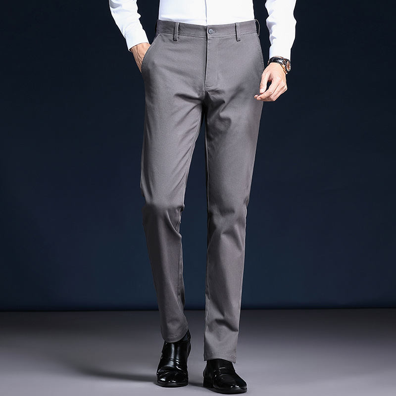 2024 New pure cotton casual pants for men, straight-leg loose men's pants, high-quality and versatile business no-iron trousers for men in autumn