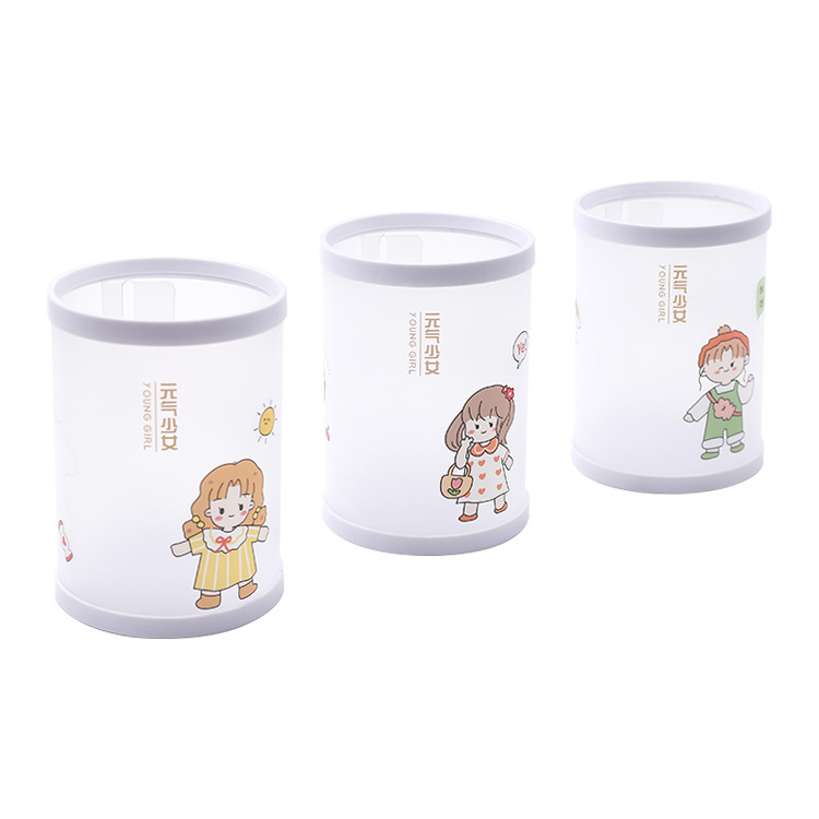 Rui Xiang Creative Pen Holder Nordic Personality Storage Sealed Round Rotary Cute Small Fresh Assembly Simple Pen Holder Item Picture