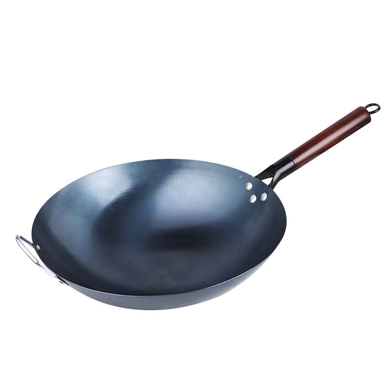 Zhangqiu The Same Iron Pot Round Bottom Frying Pan Non-Stick Forging Uncoated Gas Gas Stove Cook Cooked Iron Pot At Home Item Picture