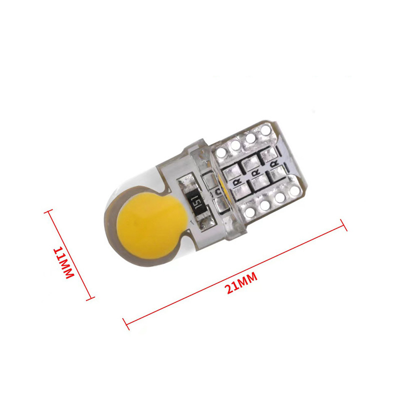 T10 COB crystal lamp Silicone short round auto parts license plate lamp diffused light transparent waterproof width indicator lamp details Picture