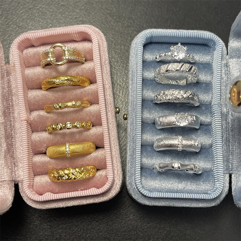 vintage中古风925纯银拉丝锆石戒指女小众高级感不掉色可调节戒指图