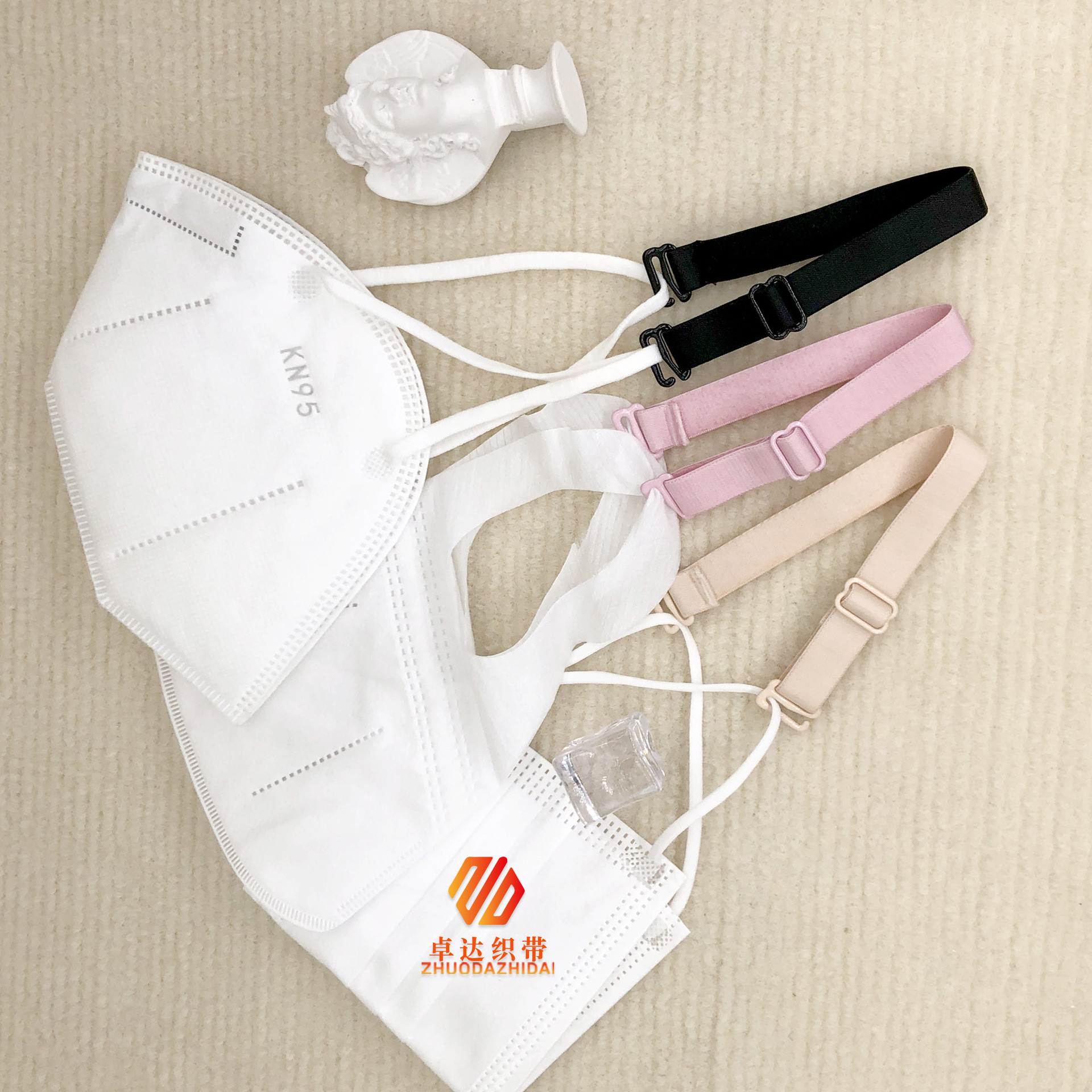 Off-The-Shelf Face Mask General Anti-Lock Lanyard Can Be Adjusted High-Grade Wig Cap Tail Finished Shoulder Strap Skin Friendly Velvet Bottom Elastic details Picture