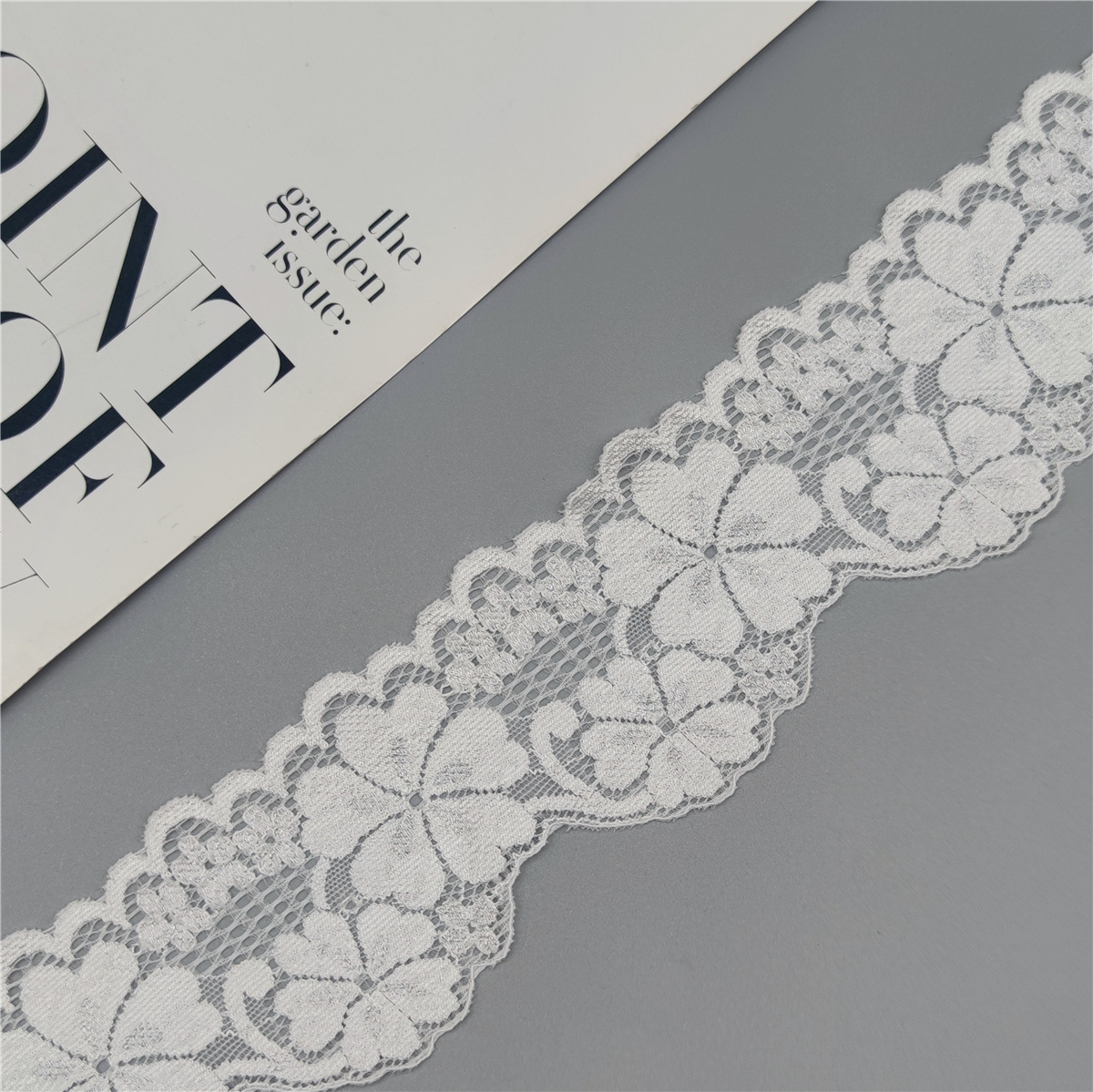 6.5cm lace elastic wavy edge knitted garment with inner collar, skirt hem and trouser cuffs made of lace nylon silk Specification image