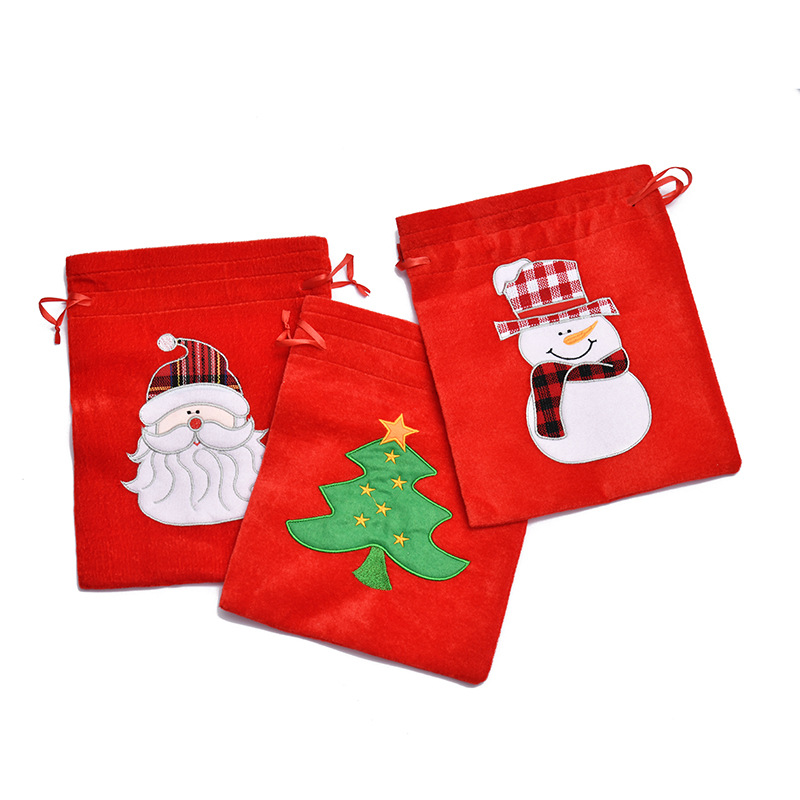Christmas Gift Bag Wholesale Drawstring Gift Apple Bag Christmas Eve Wrapping Fabric Bag Christmas Children's Candy Bag Item Picture