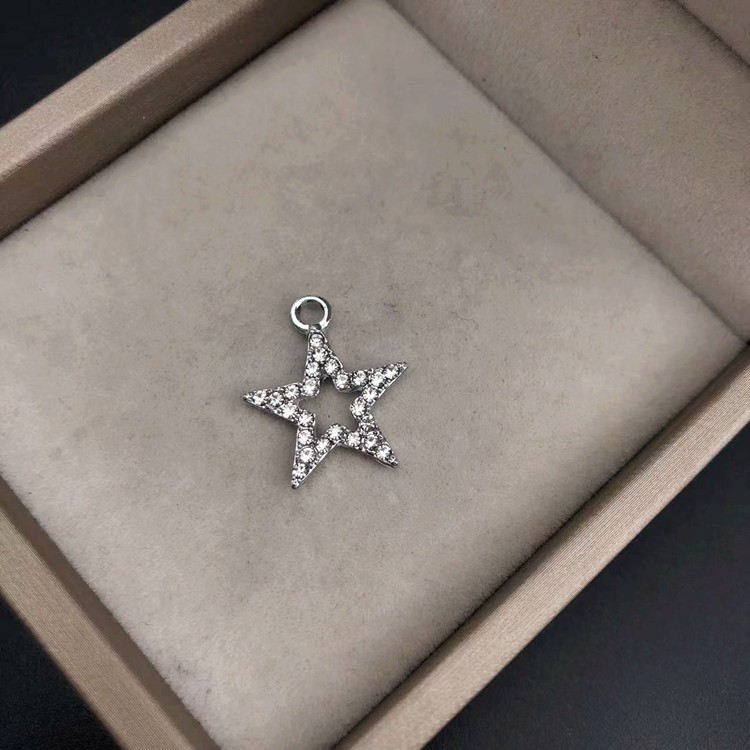 Five-pointed star diamond pendant, earrings, bracelet, women's diy pendant, alloy electroplated jewelry, small accessories manufacturer wholesale Specification image