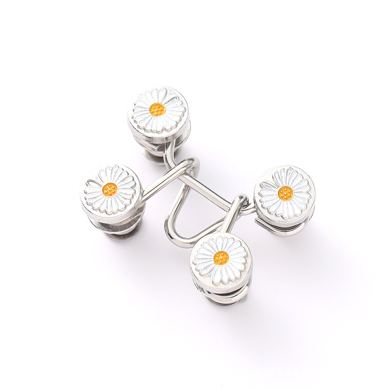 Waist-cinching wonder, nail-free detachable denim pants, adjustable waist size from large to small, fixed waist with metal buttons Item Picture