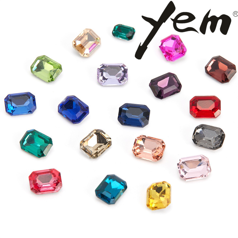 Factory direct sales of rectangular octagonal diamond, glass crystal diamond, clothing accessories, mobile phone accessories, ornaments, and diamond pasting materials