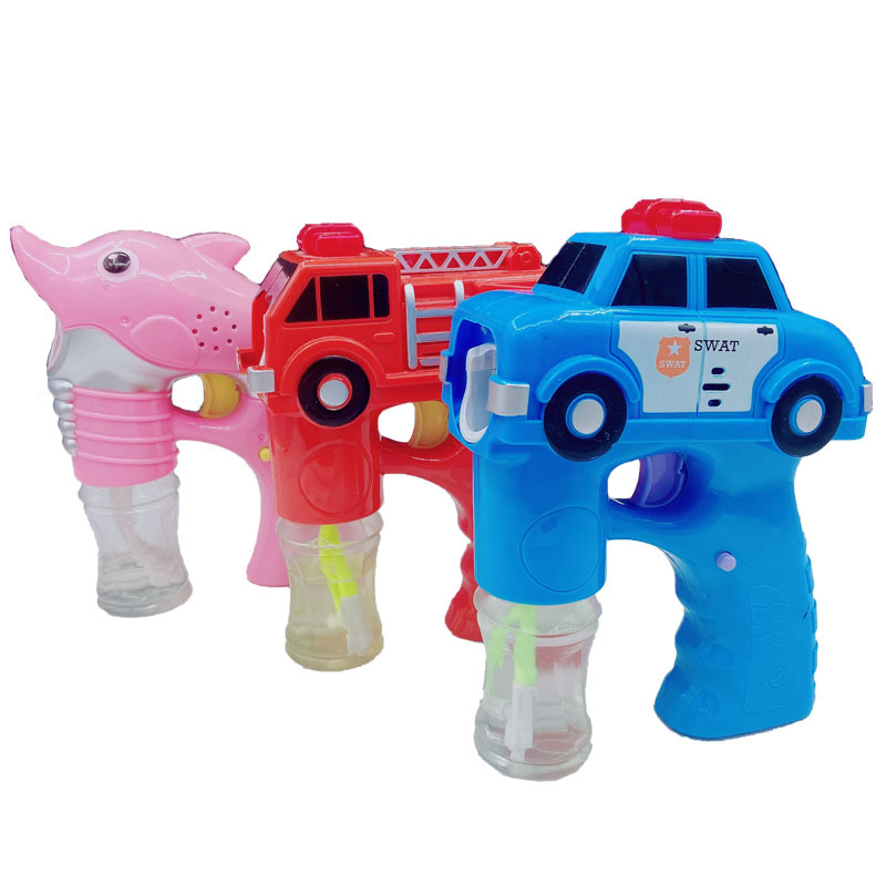 Electric Music Lights Police Car Fire Truck Dolphin Bubble Gun Cross-Border Children's Outdoor Soapy Water Toys Do Not Dip In Water Item Picture