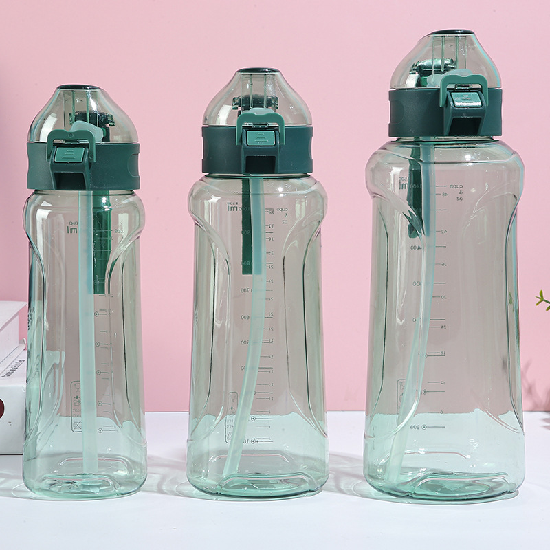 Yongxuan Cup Industry's Korean version creative pop-up lid cup, straw, silicone spout, water cup, large-capacity plastic cup, sports water bottle details Picture