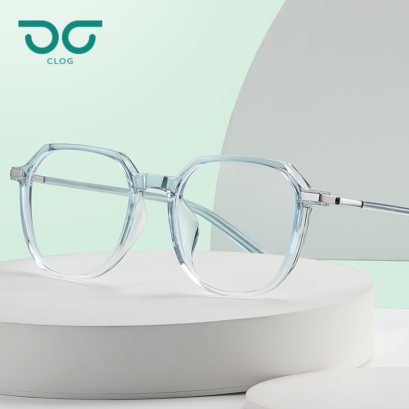 新款时尚TR90插针平光镜个性方框韩版防蓝光眼镜工厂批发可代发详情图1