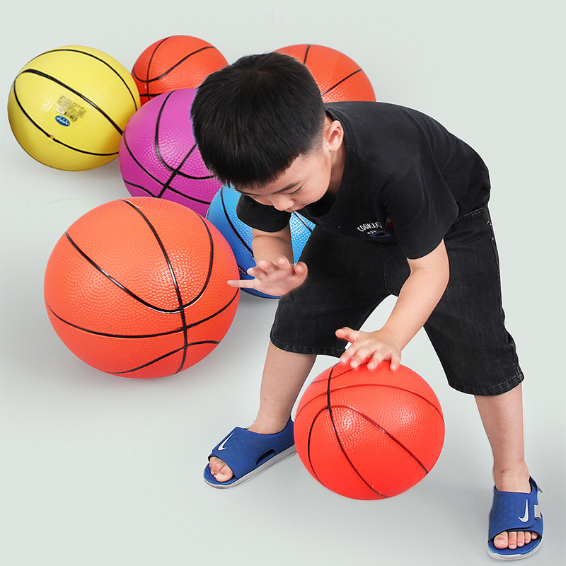 Wholesale Children's Basketball Pvc Kindergarten School Sports Play Pat Ball 12Cm Baby Sports Goods Leather Ball details Picture