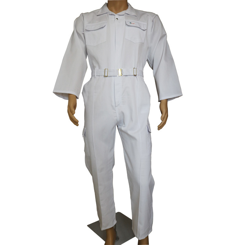 FLYTON连体工作服白色连体服收腰连体服现货批发FT-1318White