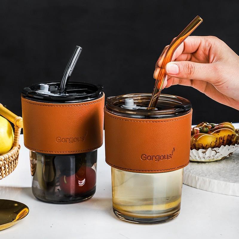 High-appeartion-level bamboo joint cups, office and household water cups, glass straw cups, Ins-style coffee cups, and popular online cup distribution