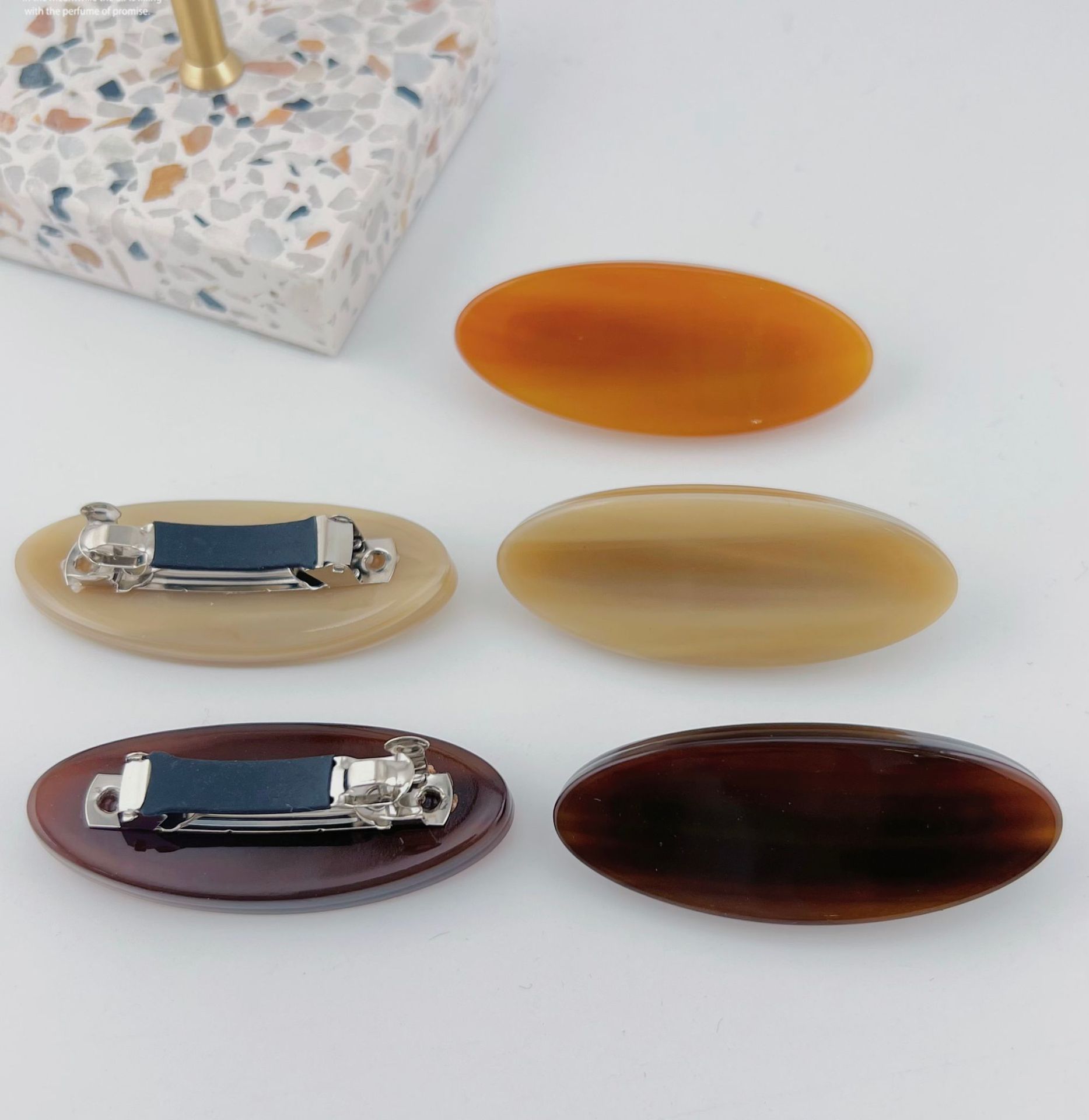 气质复古简约新款醋酸椭圆加厚弹簧夹边夹半扎夹发饰发夹女