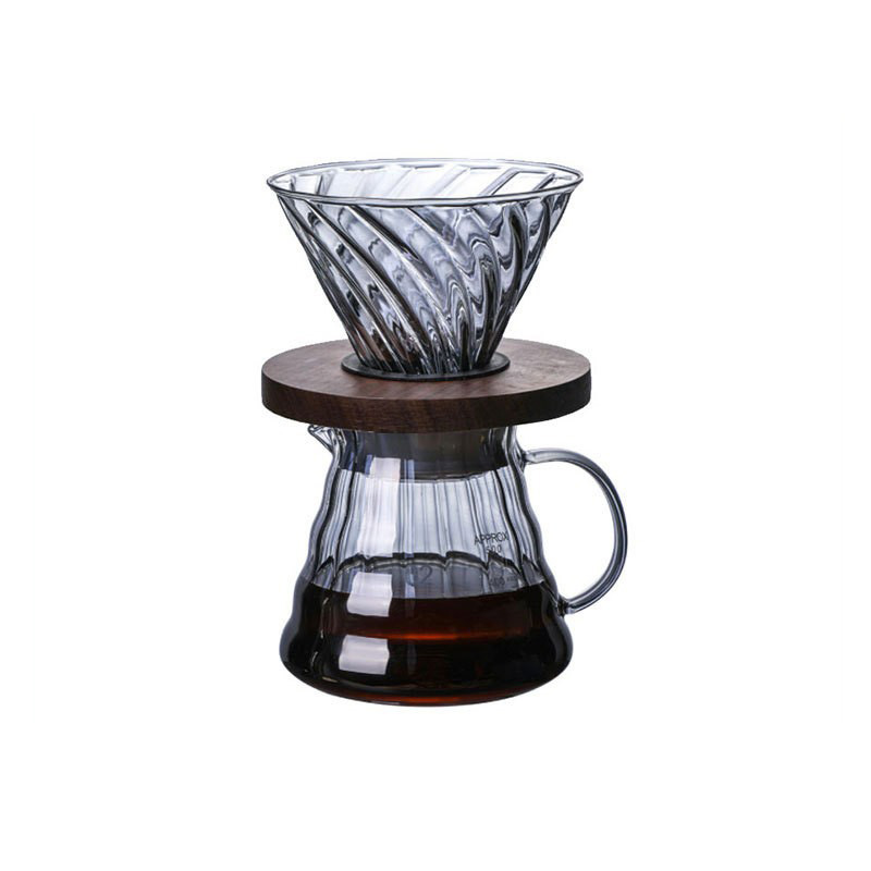 高硼硅玻璃手冲咖啡壶云朵壶滤杯过滤分享壶家用咖啡壶 咖啡壶套装