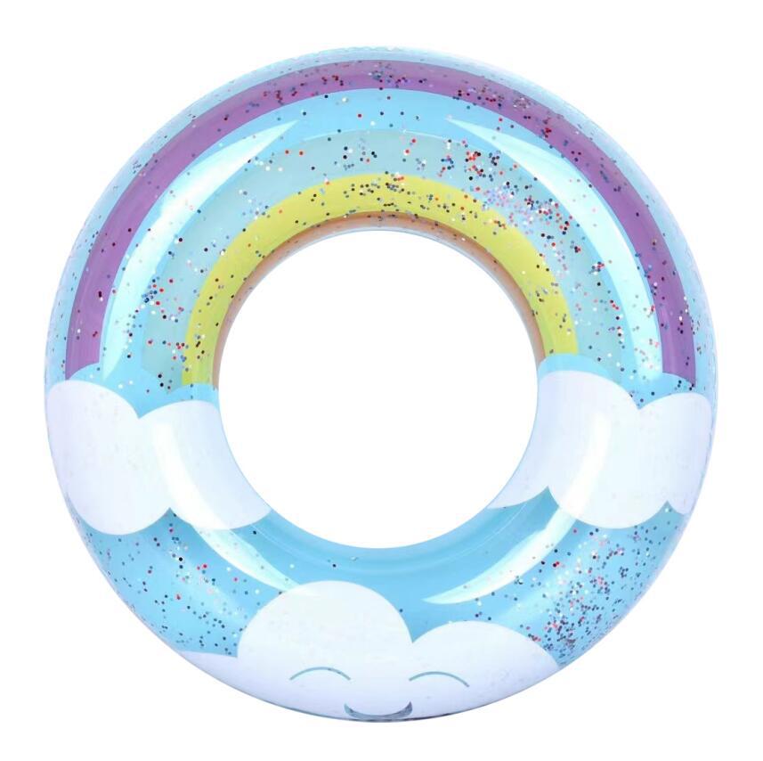 Factory wholesale of hot-selling new products: Sequined swimming rings, cloud rainbow swimming rings, and pink dreamy floating rings Item Picture