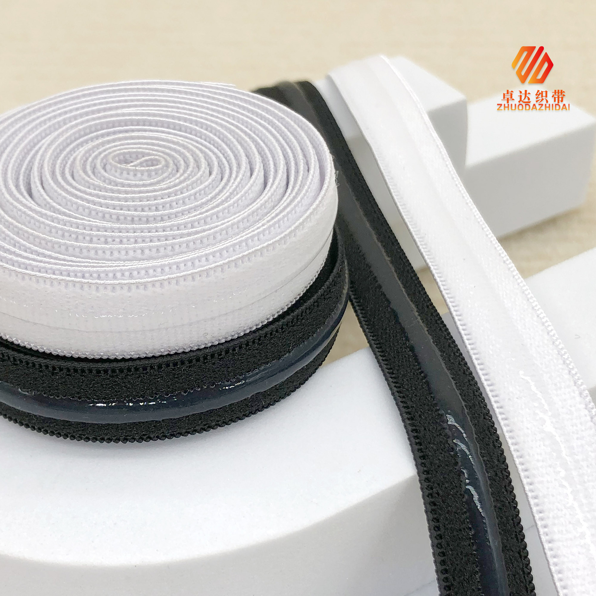 Available 1.2Cm Silicone Non-Slip Elastic Webbing Ice Sleeve Cuff Elastic 4Mm Drop Glue Straight Wig Waist Specification drawing