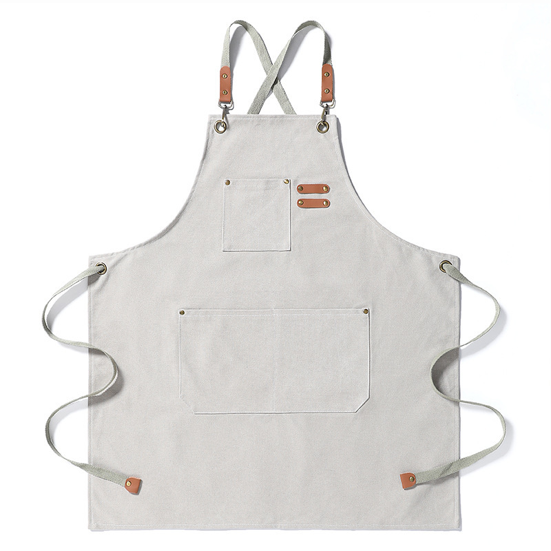 【 Chi Jia 】 Thickened canvas denim apron for foreign trade, home barista, kitchen, restaurant, hairdresser, work apron Application Scenario