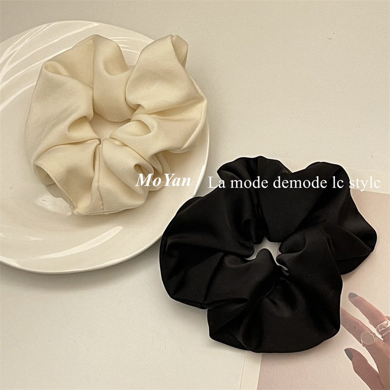 French Double Satin Pig Large Scrunchie Senior Sense Net Red Princess Down Without Trace Hair Rope Simple Fat Sausage Head Rope Female Specification drawing
