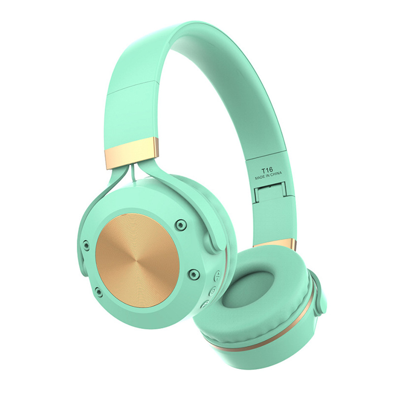 Crossover T16 bass estéreo auriculares inalámbricos bluetooth tarjeta enchufable TF auriculares bluetooth plegables details Picture