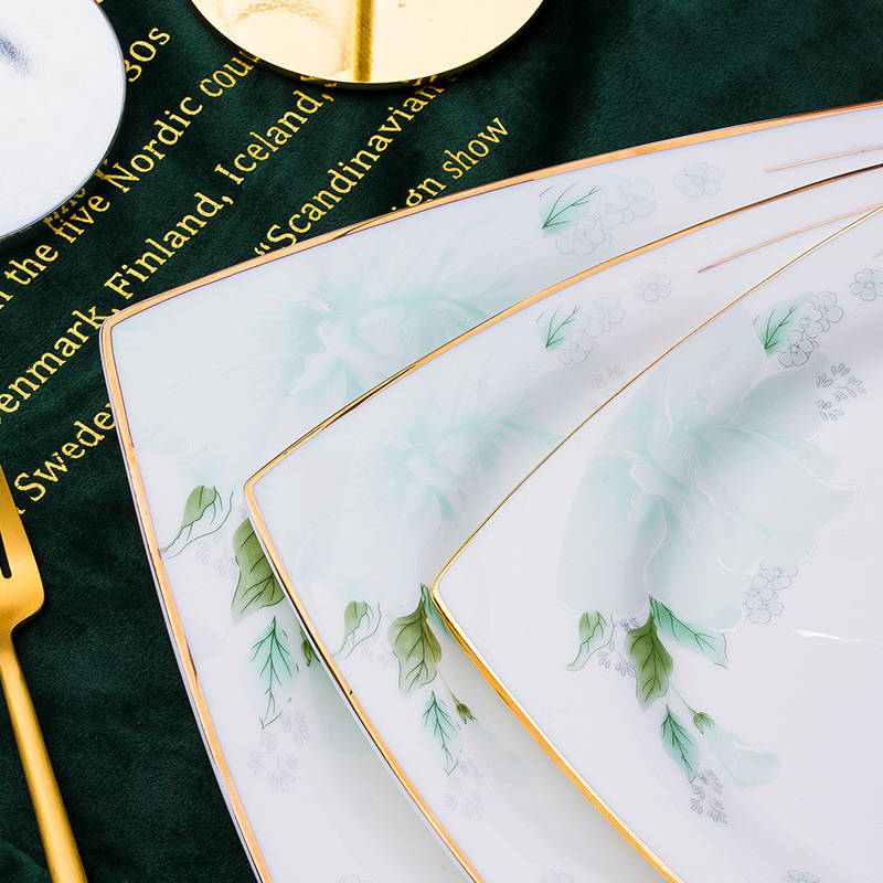 Dish Household Simple Gifts To Eat A Single Rice Bowl Jingdezhen Ceramic Bone China Tableware Bowl Dish Dish Chopsticks Combination Wholesale details Picture