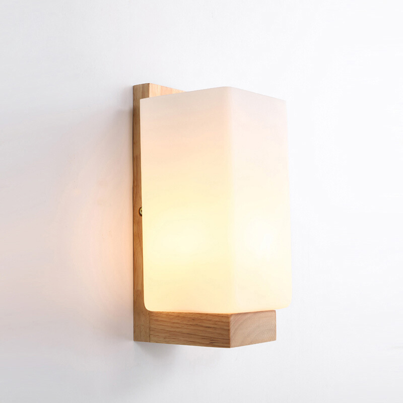 Nordic Bedroom Wall Lamp Bedside Lamp Living Room Aisle Balcony Solid Wood Simple Modern Creative Hotel Lighting Wholesale Specification drawing