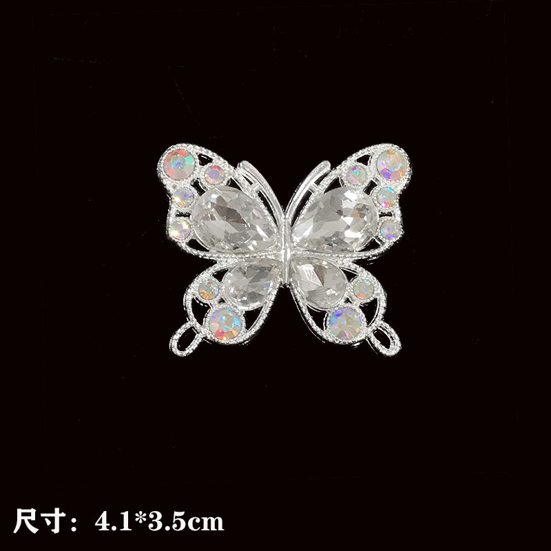 启威新水晶宝石蝴蝶洞洞鞋diy配饰汽载出风口手机壳饰品 合金配件详情16
