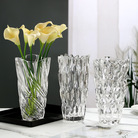 简约加厚加重水晶玻璃花瓶富贵竹插鲜花干花水培透明客厅插花摆件