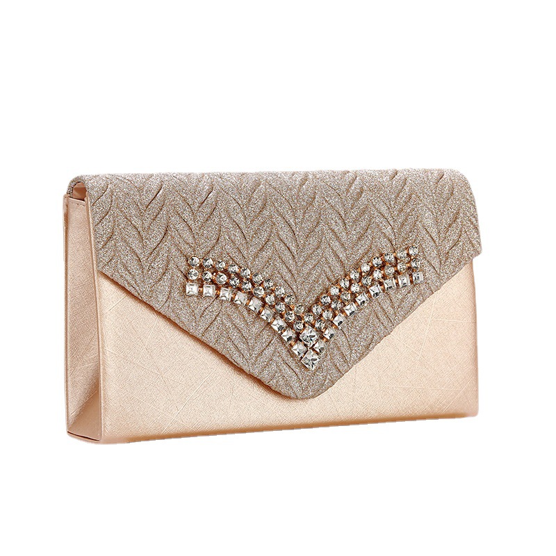 In 2020, Foreign Trade Hot Banquet Bag For Women V Inset Diamond Tree Leaf Pu Holding Bridal Party Shoulder Bag Item Picture