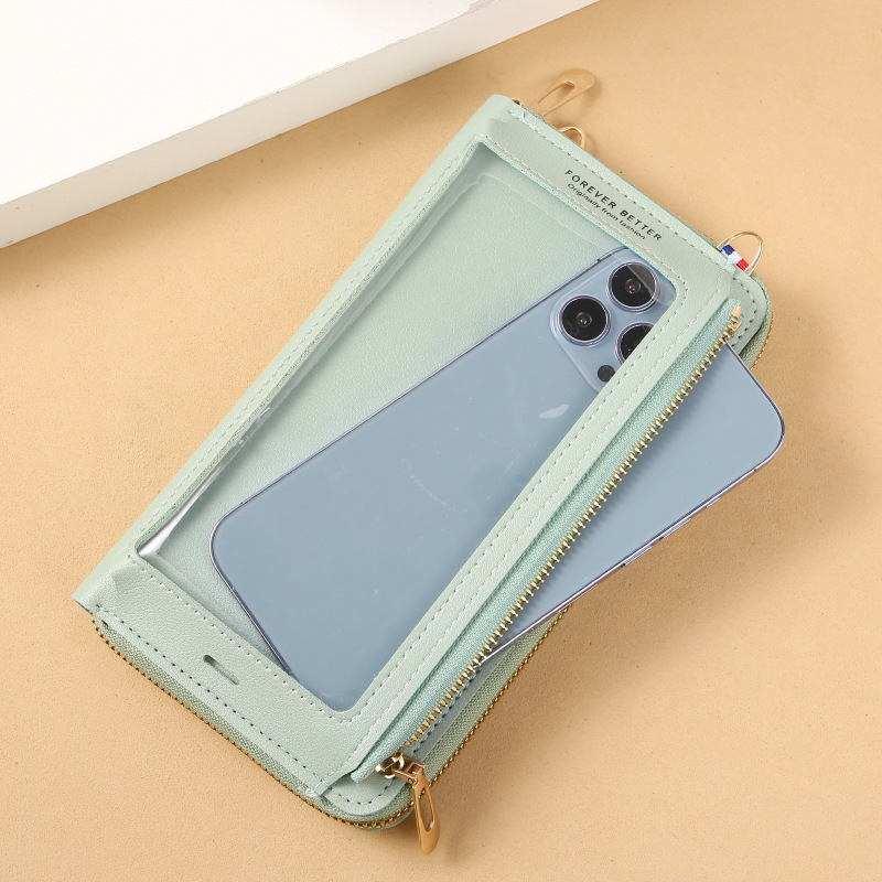 2022 Touch screen mobile phone bag for women, cross-body anti-theft multi-functional single-shoulder transparent mini wallet, mobile phone bag Item Picture