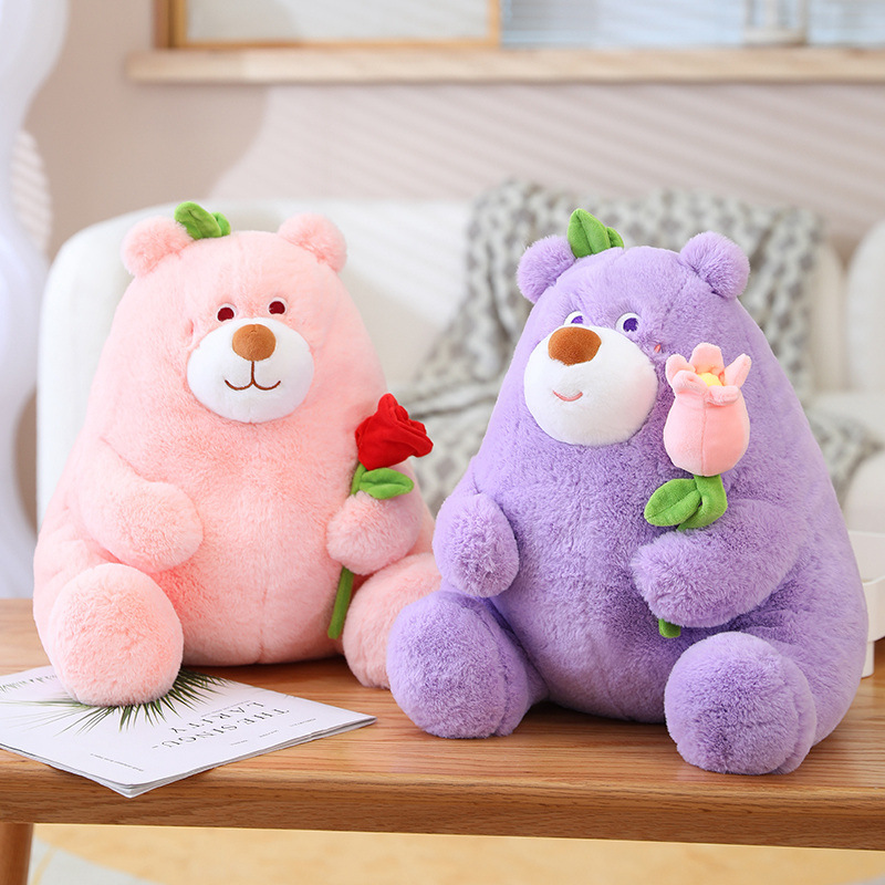 Cute sitting flower bear plush toys, girls' children's gifts, teddy bear bags, plush pendants Specification image