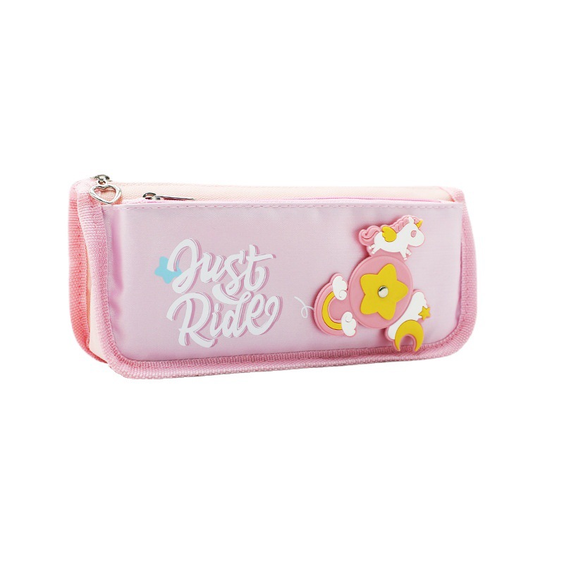 Pen Bag Female Double-Layer Large Capacity Ins Pencil Case South Korea Cute Girl Heart Revolving Pencil Case Elementary School Pencil Case Item Picture