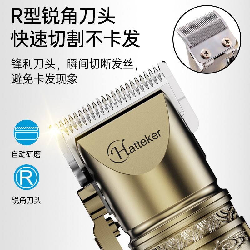 HATTEKER cross border multifuncional cabeza de aceite grabado corte corte de pelo cuerpo de metal retro peluquería gradiente máquina madre eléctrica set pusher eléctrico pusher Application Scenario