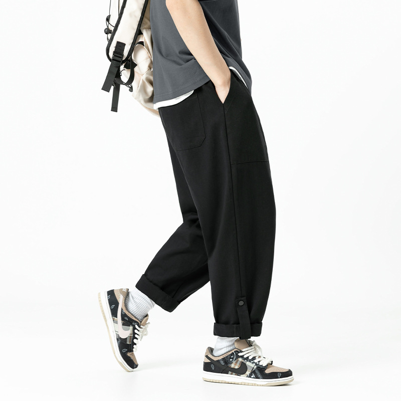 Hanlu Japanese men's clothing 2022 Autumn new versatile casual pants, men's trendy brand loose straight-leg workwear long pants Specification image