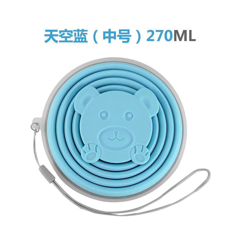 Factory direct sales: Outdoor travel portable cups, folding cups, telescopic mouthwash cups, creative portable cartoon silicone folding cups details Picture