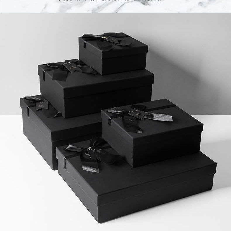 Black gift box, empty box, wholesale gift box, birthday souvenir gift box, present box, super large and high-end gift packaging box