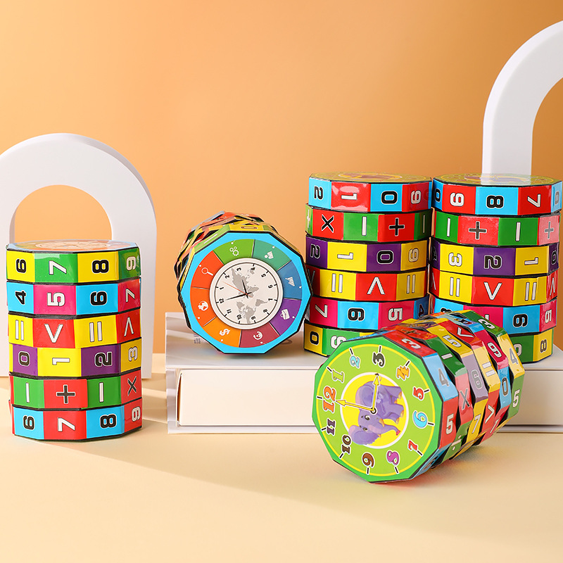 Large digital Rubik's Cube, cylindrical Rubik's cube, children's educational toys, plastic Rubik's Cube, kindergarten toys, ground promotion gifts Application Scenario