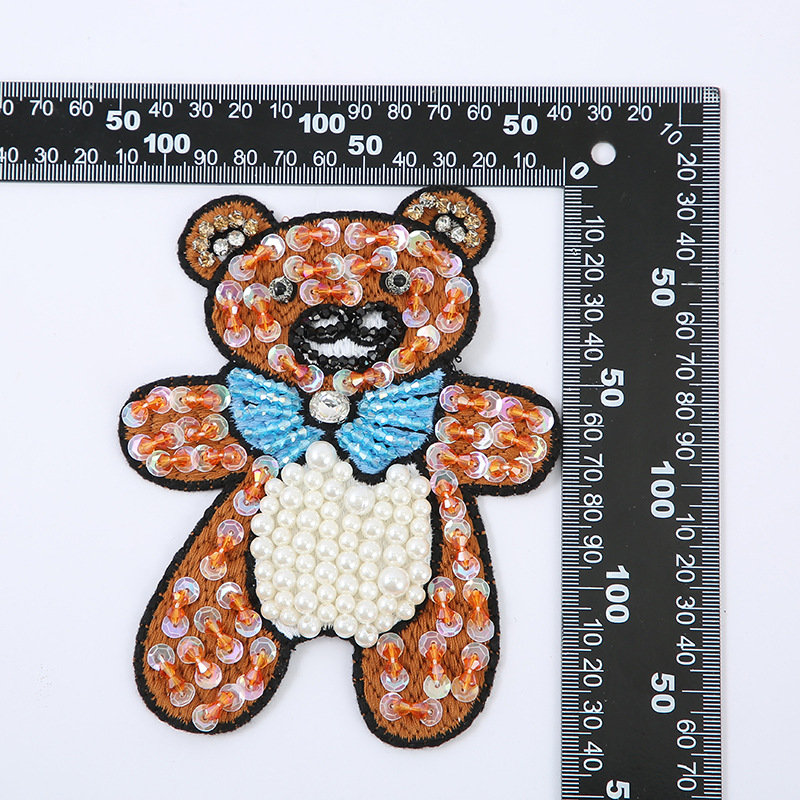 Wholesale Hand Beaded Embroidered Sequins Bear Cloth Patch Clothing Bags Diy Personality Fashion Decorative Torn Patches Application Scenario