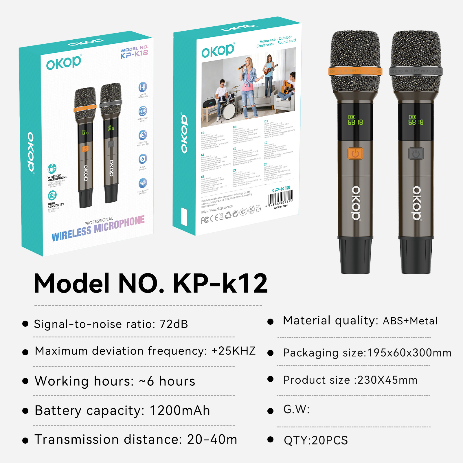 KP-K universal wireless microphone 2.4G universal karaoke, second-hand handheld microphone, square dance audio for cross-border use Application Scenario