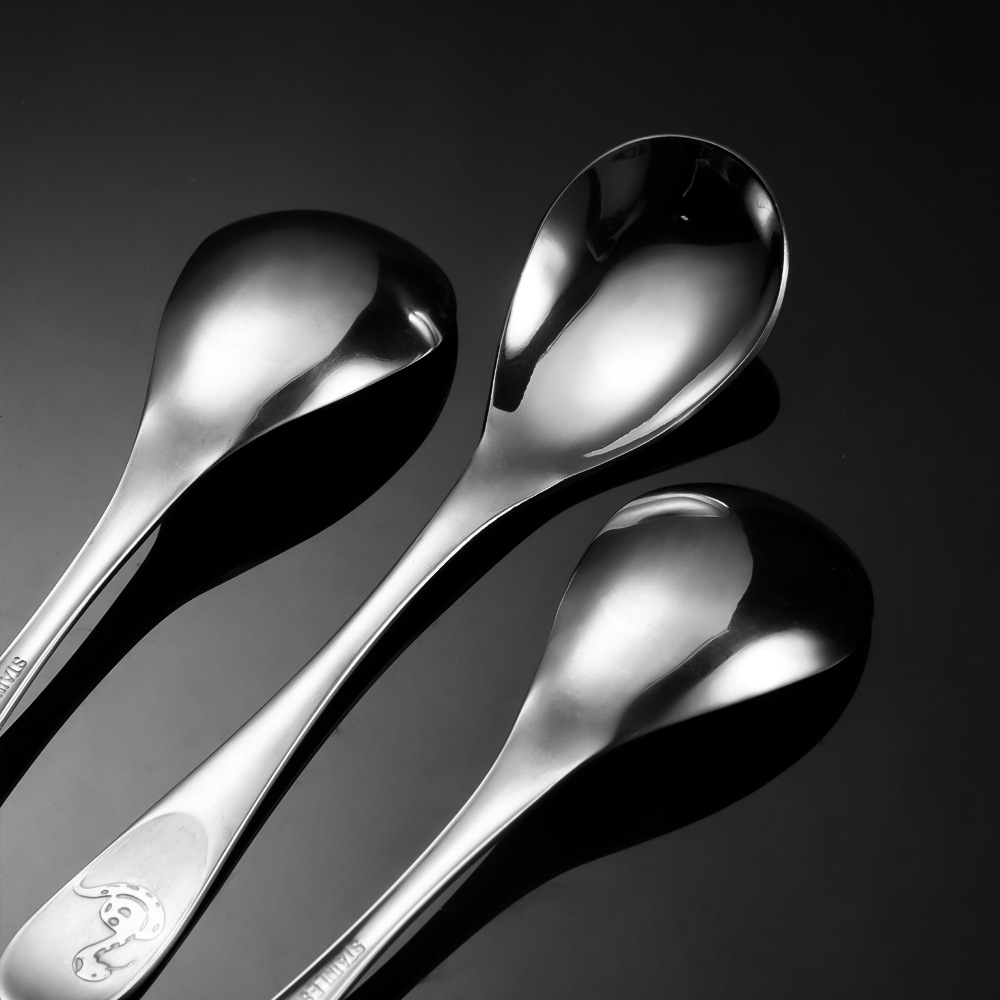 Stainless steel tableware, twelve zodiac household spoons, stainless steel spoons, hotel and restaurant spoons, round spoons that can be printed with logos Specification drawing