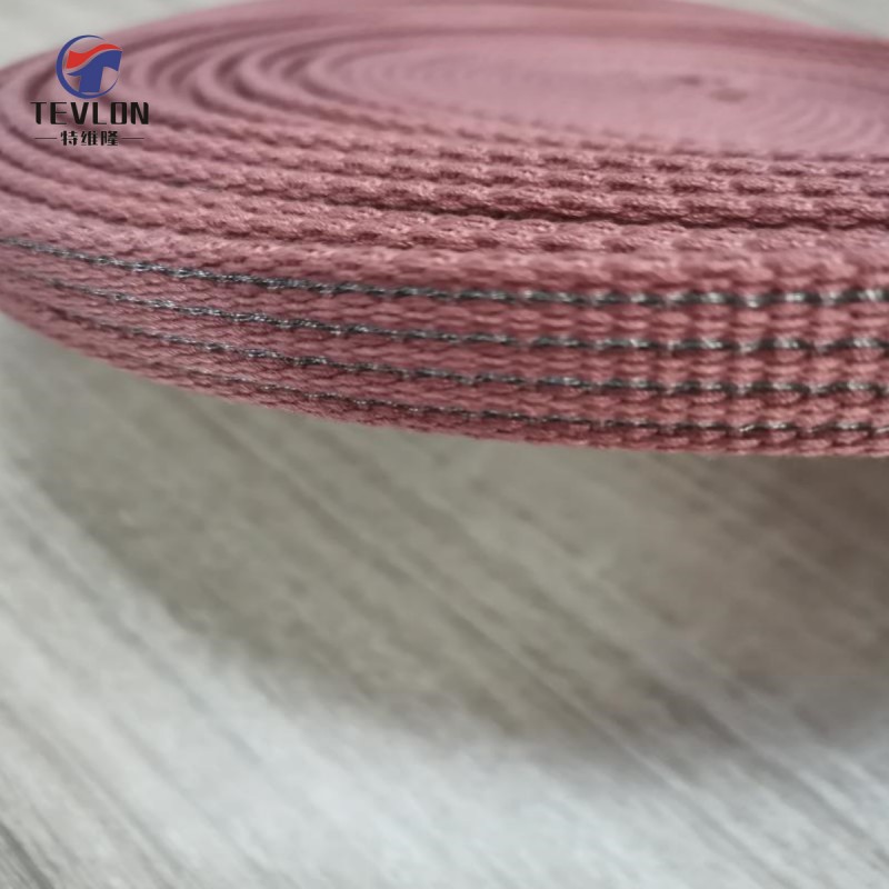 New type of lighting woven tape with copper wire, exposed copper wire, wear-resistant and strong tensile strength conductive woven tape details Picture