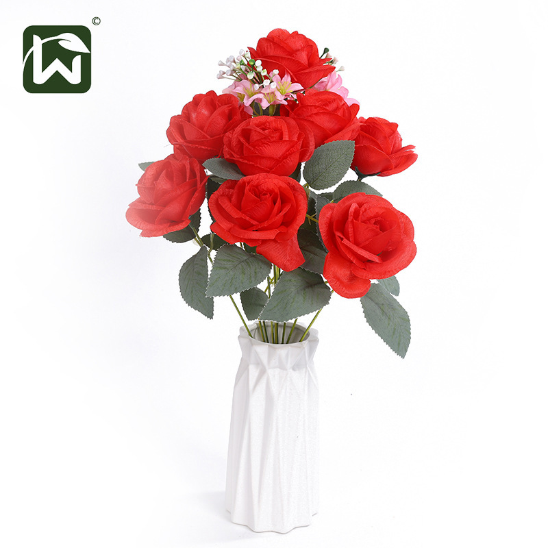 Artificial flowers, fake flowers, artificial rose heads, home soft decoration flower arrangements, flower shooting props, interior decoration ornaments details Picture
