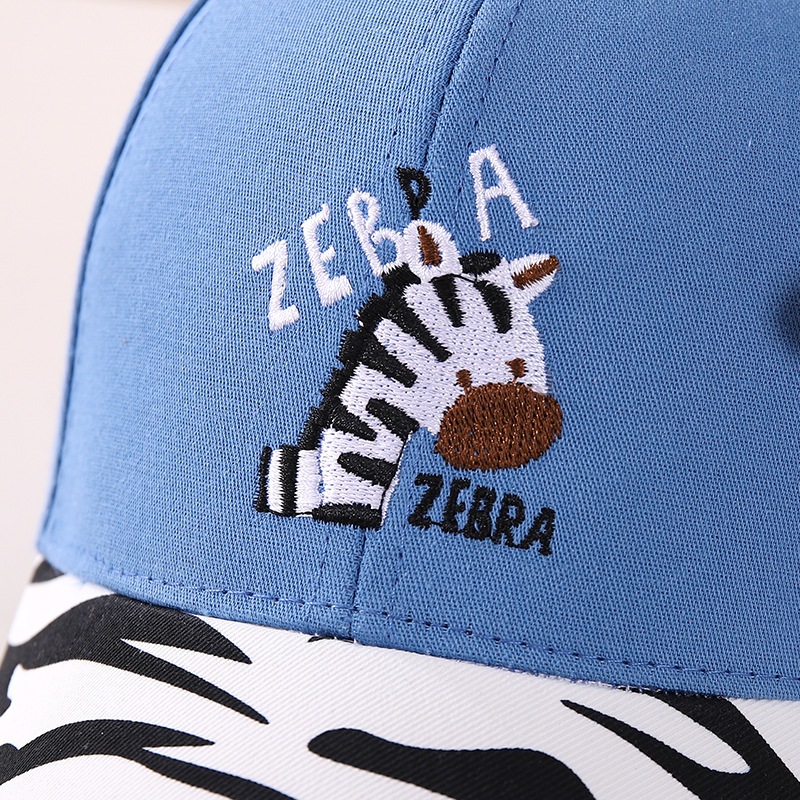 Baby hats, zebra children's baseball caps, boys' baseball caps, girls' sun hats, sun protection trendy cartoon hip-hop caps Specification image