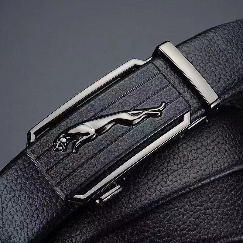 Men's top layer cowhide alloy automatic buckle Jaguar leather belt, high-end business versatile belt wholesale Application Scenario