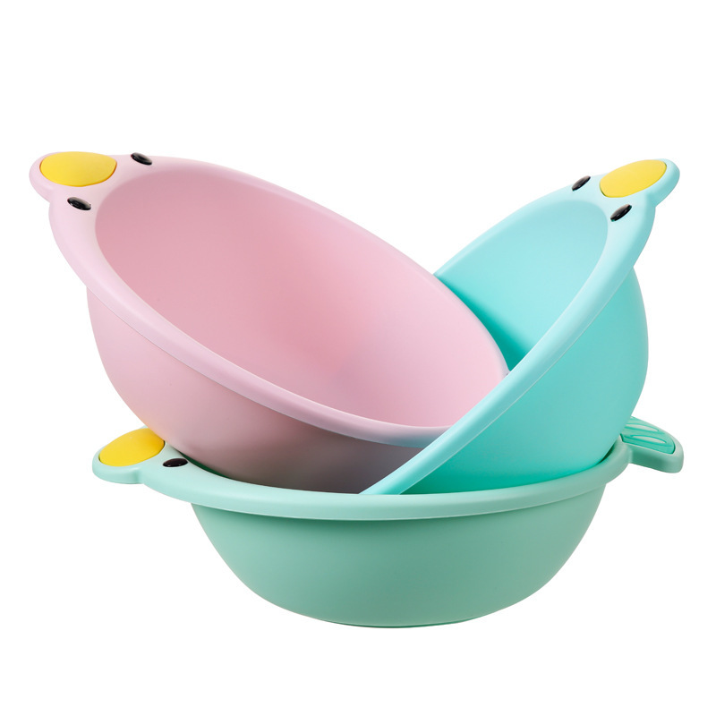 G70厂家直销 洗菜盆家用加厚塑料盆 厨房用品洗水果盆厨房盆洗脸盆白底实物图