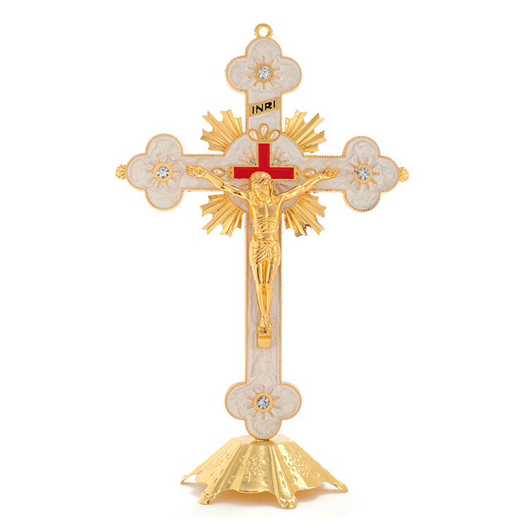 Cross Border Supply Office Home Desktop Decorations Metal Accessories Drop Oil Cross Decorations details Picture