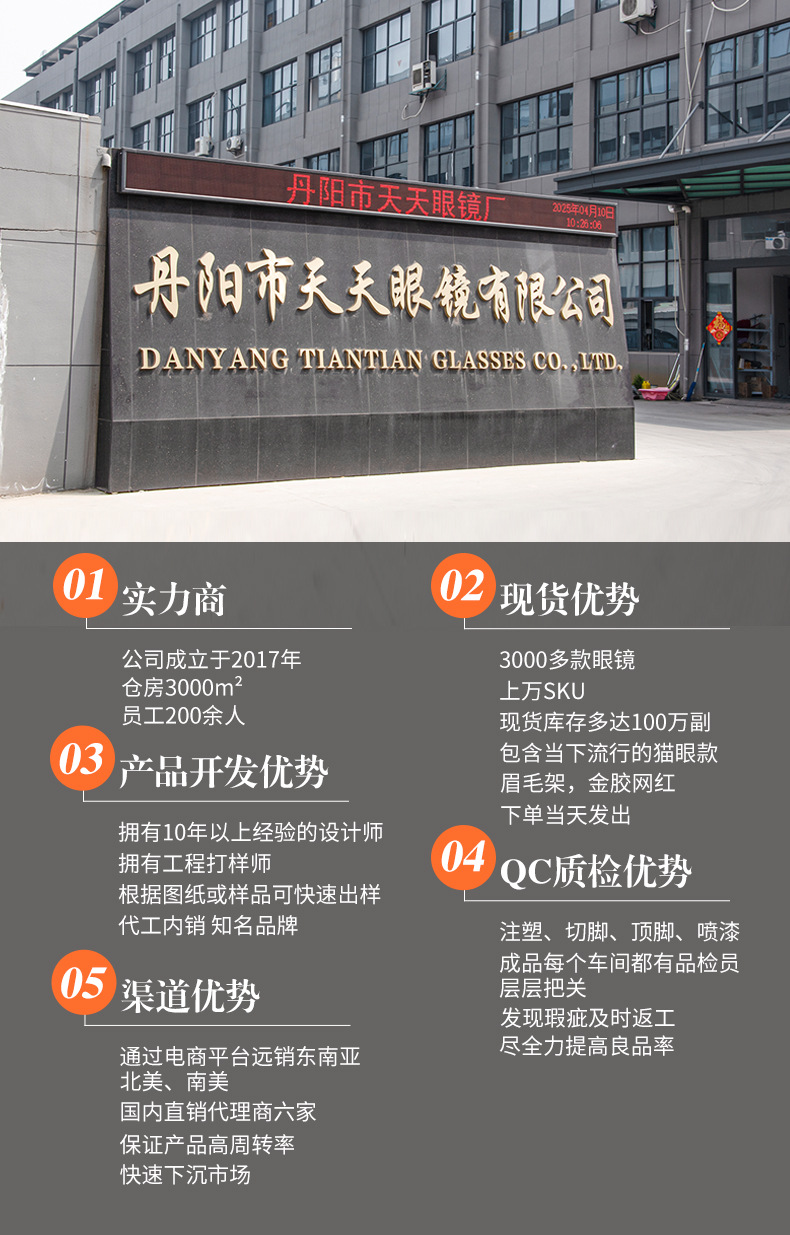 25003超轻TR90眼镜框男批发无螺丝复古近视眼镜架方形丹阳眼镜详情1