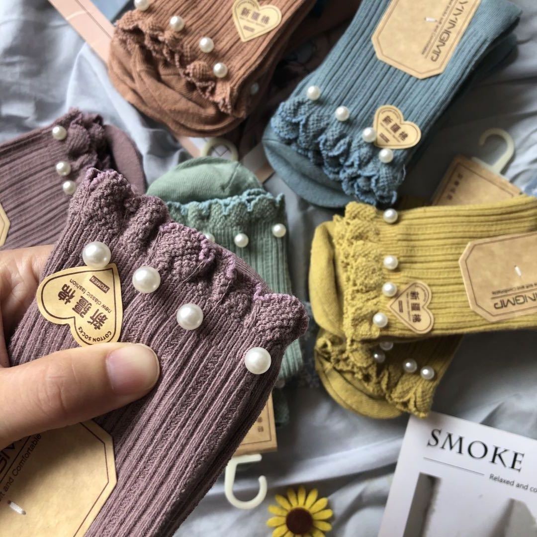 High-quality socks for supermarkets, women's lace mid-calf socks, the same style for Instagram trend streamers, Japanese-style business black men's socks Specification image