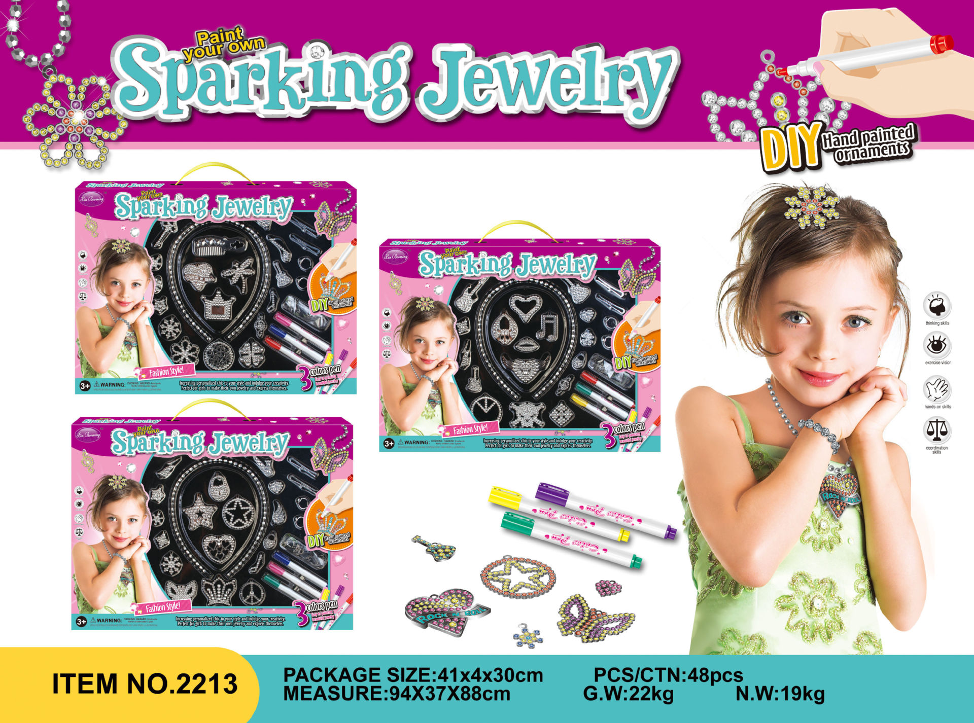 Cross-border jewelry diy coloring girls' toys, princess jewelry toys, children's headbands, magic wands, crown jewelry batches Specification image
